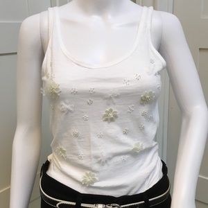 Chelsea & Theodore White Embillished Tank S